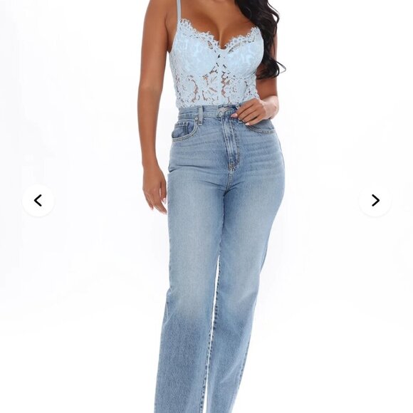 Fashion Nova | Undeniable Attraction Lace Bodysuit | Light Blue | Size XL | NWT - Picture 6 of 12